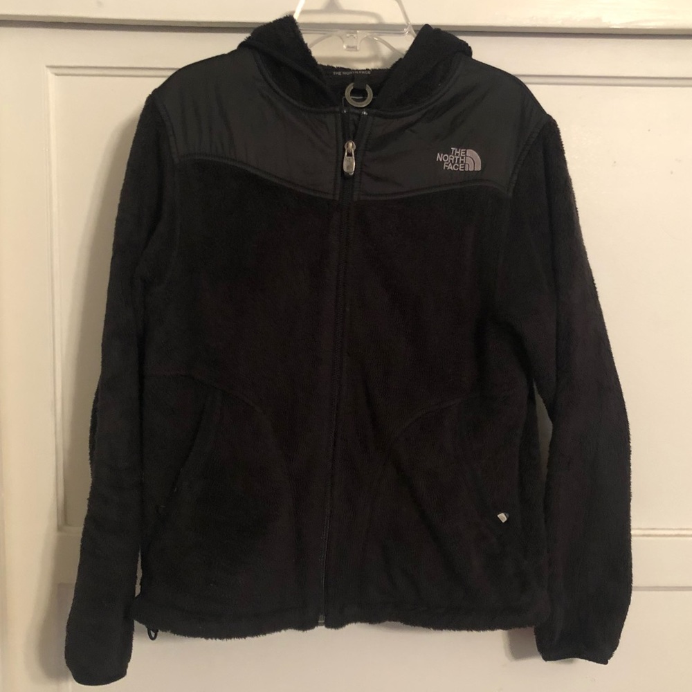 The North Face black hooded fleece jacket!